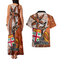 fiji-australia-rugby-couples-matching-tank-maxi-dress-and-hawaiian-shirt-kangaroo-and-palm-tree-orange-tapa-pattern-mix-aboriginal