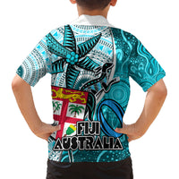 fiji-australia-rugby-family-matching-off-shoulder-maxi-dress-and-hawaiian-shirt-kangaroo-and-palm-tree-blue-tapa-pattern-mix-aboriginal