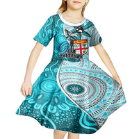 fiji-australia-rugby-kid-short-sleeve-dress-kangaroo-and-palm-tree-blue-tapa-pattern-mix-aboriginal