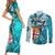 personalised-fiji-australia-rugby-couples-matching-short-sleeve-bodycon-dress-and-long-sleeve-button-shirts-kangaroo-and-palm-tree-blue-tapa-pattern-mix-aboriginal