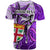 Personalised Fiji Australia Rugby T Shirt Kangaroo and Palm Tree Purple Tapa Pattern Mix Aboriginal LT03 - Polynesian Pride