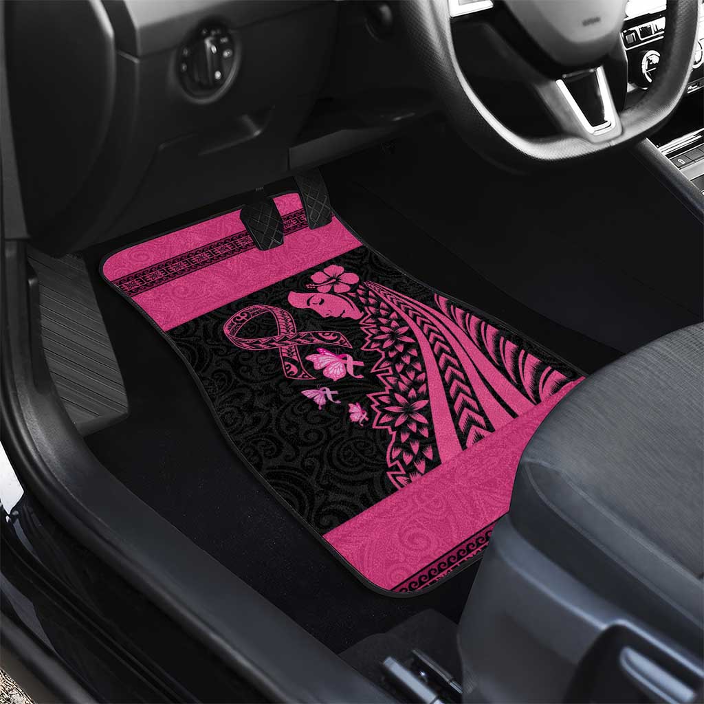 Breast Cancer Awareness Car Mats Think Pink Polynesian Ribbon and Butterfly