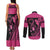 Breast Cancer Awareness Couples Matching Tank Maxi Dress and Long Sleeve Button Shirt Think Pink Polynesian Ribbon and Butterfly