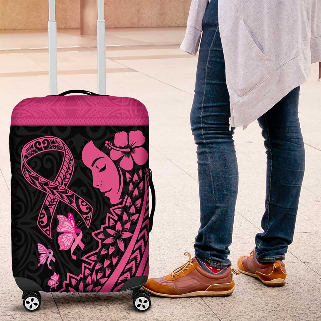 Breast Cancer Awareness Luggage Cover Think Pink Polynesian Ribbon and Butterfly LT03 Pink - Polynesian Pride