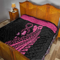 Breast Cancer Awareness Quilt Think Pink Polynesian Ribbon and Butterfly