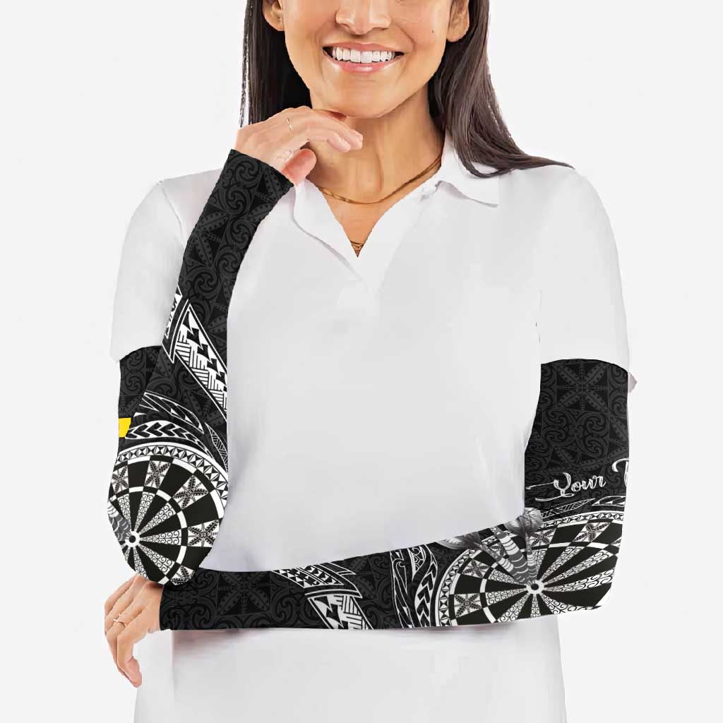Personalised Niue Darts Masters Arm Sleeves Tribal Hiapo Dartboard - Polynesian Pride