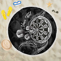 Personalised Niue Darts Masters Beach Blanket Tribal Hiapo Dartboard - Polynesian Pride