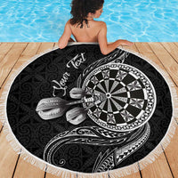 Personalised Niue Darts Masters Beach Blanket Tribal Hiapo Dartboard - Polynesian Pride