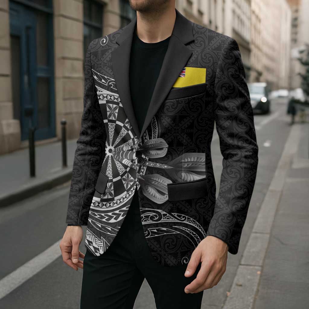 Personalised Niue Darts Masters Blazer Tribal Hiapo Dartboard - Polynesian Pride