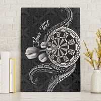 Personalised Niue Darts Masters Canvas Wall Art Tribal Hiapo Dartboard - Polynesian Pride