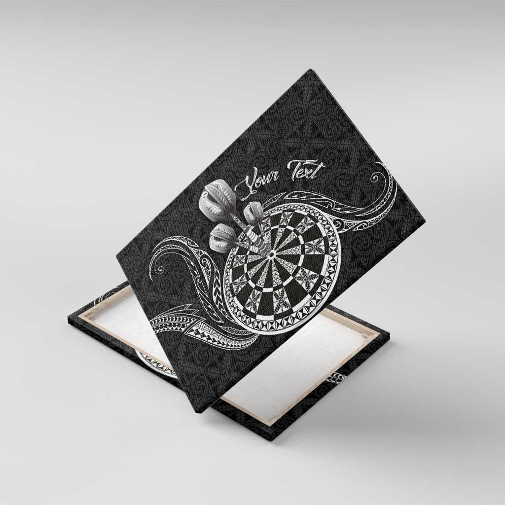 Personalised Niue Darts Masters Canvas Wall Art Tribal Hiapo Dartboard - Polynesian Pride