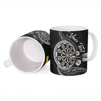 Personalised Niue Darts Masters Ceramic Mug Tribal Hiapo Dartboard - Polynesian Pride