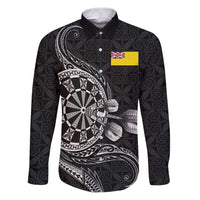 Personalised Niue Darts Masters Family Matching Puletasi and Hawaiian Shirt Tribal Hiapo Dartboard - Polynesian Pride