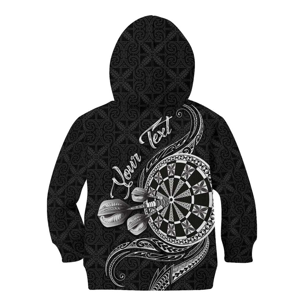 Personalised Niue Darts Masters Kid Hoodie Tribal Hiapo Dartboard - Polynesian Pride