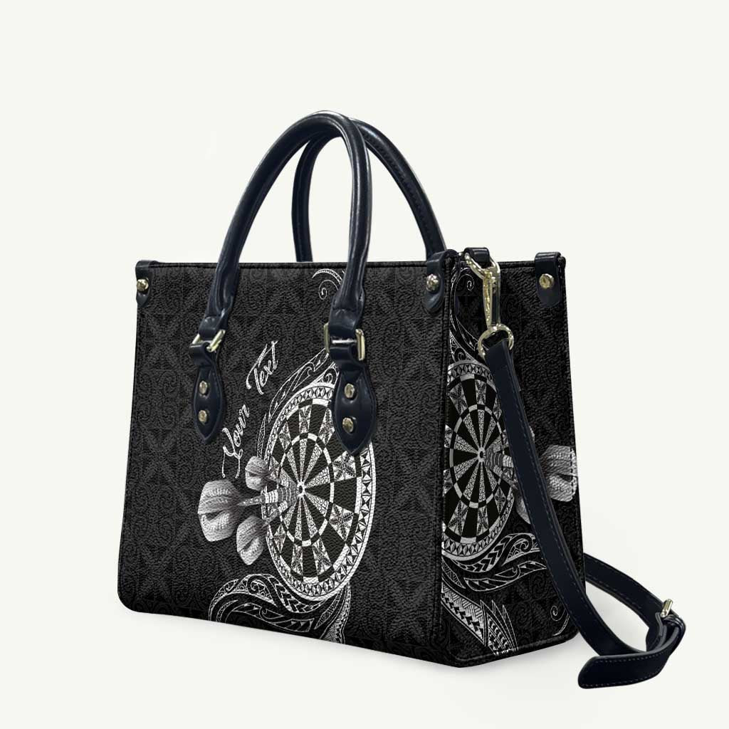 Personalised Niue Darts Masters Leather Bag Tribal Hiapo Dartboard - Polynesian Pride