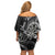 Personalised Niue Darts Masters Off Shoulder Short Dress Tribal Hiapo Dartboard - Polynesian Pride