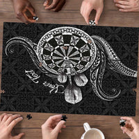 Personalised Niue Darts Masters Puzzle Tribal Hiapo Dartboard - Polynesian Pride