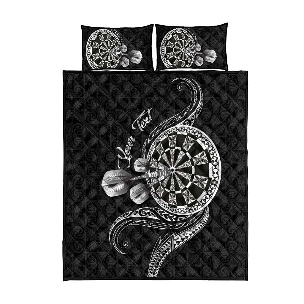 Personalised Niue Darts Masters Quilt Bed Set Tribal Hiapo Dartboard - Polynesian Pride