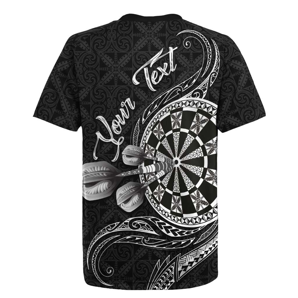 Personalised Niue Darts Masters Rugby Jersey Tribal Hiapo Dartboard - Polynesian Pride