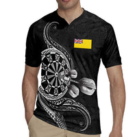 Personalised Niue Darts Masters Rugby Jersey Tribal Hiapo Dartboard - Polynesian Pride