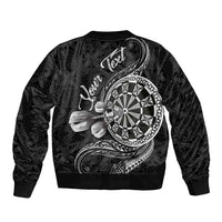 Personalised Niue Darts Masters Sleeve Zip Bomber Jacket Tribal Hiapo Dartboard - Polynesian Pride
