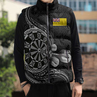 Personalised Niue Darts Masters Sleeveless Puffer Jacket Tribal Hiapo Dartboard - Polynesian Pride