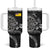 Personalised Niue Darts Masters Tumbler With Handle Tribal Hiapo Dartboard - Polynesian Pride