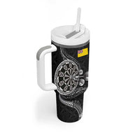 Personalised Niue Darts Masters Tumbler With Handle Tribal Hiapo Dartboard - Polynesian Pride