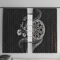 Personalised Niue Darts Masters Window Curtain Tribal Hiapo Dartboard - Polynesian Pride
