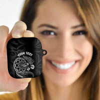 Personalised New Zealand Aotearoa Darts Masters AirPods Case Tribal Silver Fern and Ta Moko Dartboard - Polynesian Pride