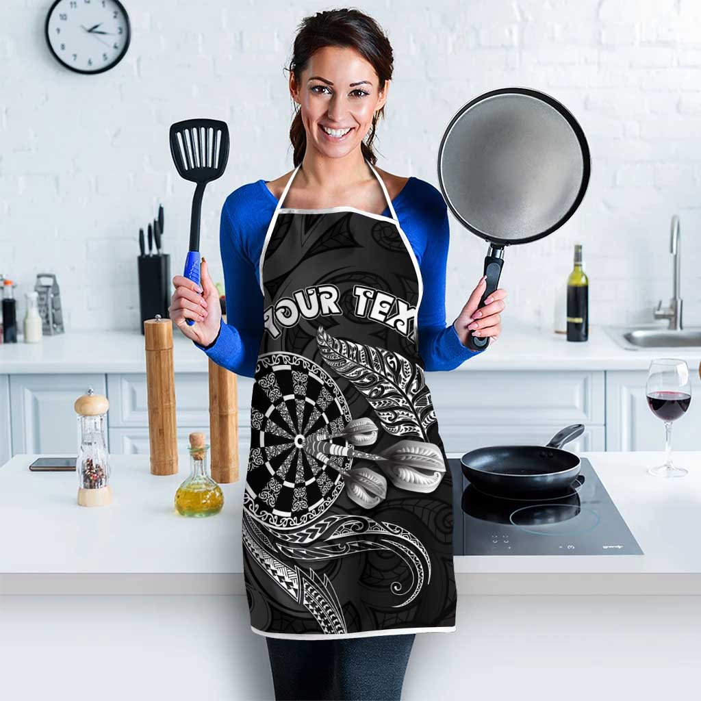 Personalised New Zealand Aotearoa Darts Masters Apron Tribal Silver Fern and Ta Moko Dartboard - Polynesian Pride