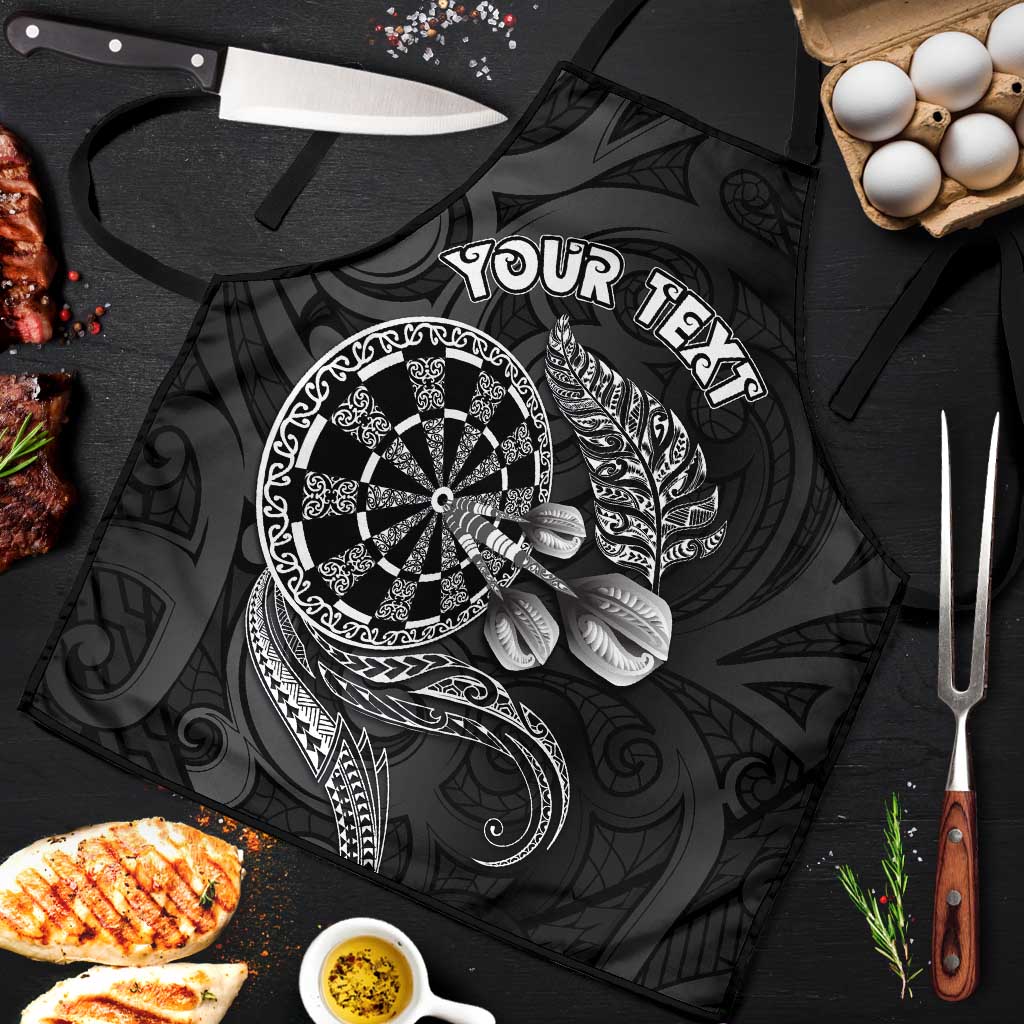 Personalised New Zealand Aotearoa Darts Masters Apron Tribal Silver Fern and Ta Moko Dartboard - Polynesian Pride