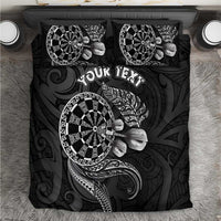 Personalised New Zealand Aotearoa Darts Masters Bedding Set Tribal Silver Fern and Ta Moko Dartboard - Polynesian Pride