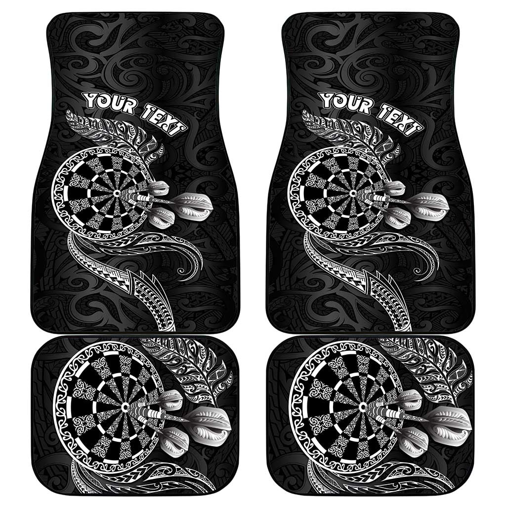 Personalised New Zealand Aotearoa Darts Masters Car Mats Tribal Silver Fern and Ta Moko Dartboard - Polynesian Pride