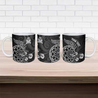 Personalised New Zealand Aotearoa Darts Masters Ceramic Mug Tribal Silver Fern and Ta Moko Dartboard - Polynesian Pride