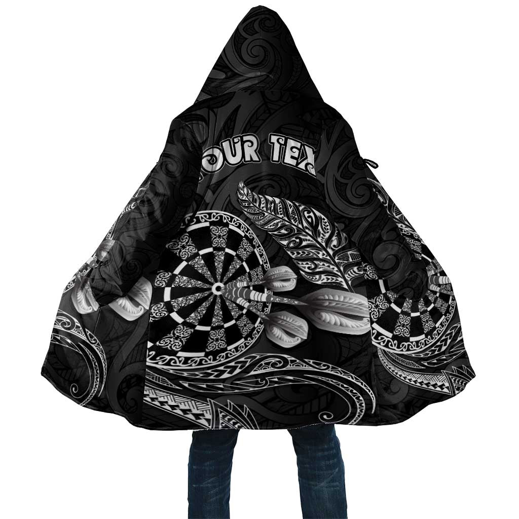 Personalised New Zealand Aotearoa Darts Masters Cloak Tribal Silver Fern and Ta Moko Dartboard - Polynesian Pride