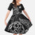 Personalised New Zealand Aotearoa Darts Masters Family Matching Long Sleeve Bodycon Dress and Hawaiian Shirt Tribal Silver Fern and Ta Moko Dartboard - Polynesian Pride