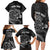 Personalised New Zealand Aotearoa Darts Masters Family Matching Long Sleeve Bodycon Dress and Hawaiian Shirt Tribal Silver Fern and Ta Moko Dartboard - Polynesian Pride