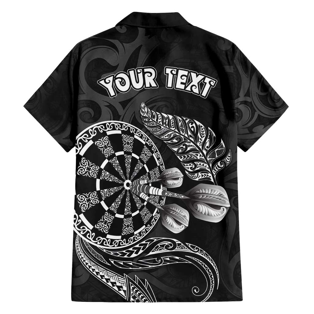 Personalised New Zealand Aotearoa Darts Masters Family Matching Puletasi and Hawaiian Shirt Tribal Silver Fern and Ta Moko Dartboard - Polynesian Pride