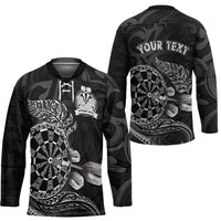 Personalised New Zealand Aotearoa Darts Masters Hockey Jersey Tribal Silver Fern and Ta Moko Dartboard - Polynesian Pride