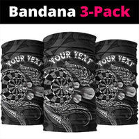 Personalised New Zealand Aotearoa Darts Masters Neck Gaiter Tribal Silver Fern and Ta Moko Dartboard - Polynesian Pride