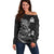 Personalised New Zealand Aotearoa Darts Masters Off Shoulder Sweater Tribal Silver Fern and Ta Moko Dartboard - Polynesian Pride