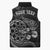 Personalised New Zealand Aotearoa Darts Masters Sleeveless Puffer Jacket Tribal Silver Fern and Ta Moko Dartboard - Polynesian Pride