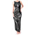 Personalised New Zealand Aotearoa Darts Masters Tank Maxi Dress Tribal Silver Fern and Ta Moko Dartboard - Polynesian Pride