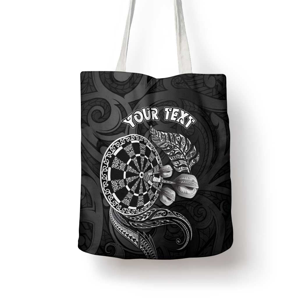 Personalised New Zealand Aotearoa Darts Masters Tote Bag Tribal Silver Fern and Ta Moko Dartboard - Polynesian Pride