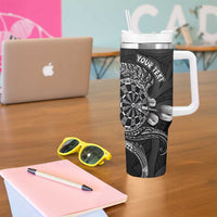 Personalised New Zealand Aotearoa Darts Masters Tumbler With Handle Tribal Silver Fern and Ta Moko Dartboard - Polynesian Pride