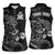 Personalised New Zealand Aotearoa Darts Masters Women Sleeveless Polo Shirt Tribal Silver Fern and Ta Moko Dartboard - Polynesian Pride