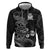 Personalised New Zealand Aotearoa Darts Masters Zip Hoodie Tribal Silver Fern and Ta Moko Dartboard - Polynesian Pride