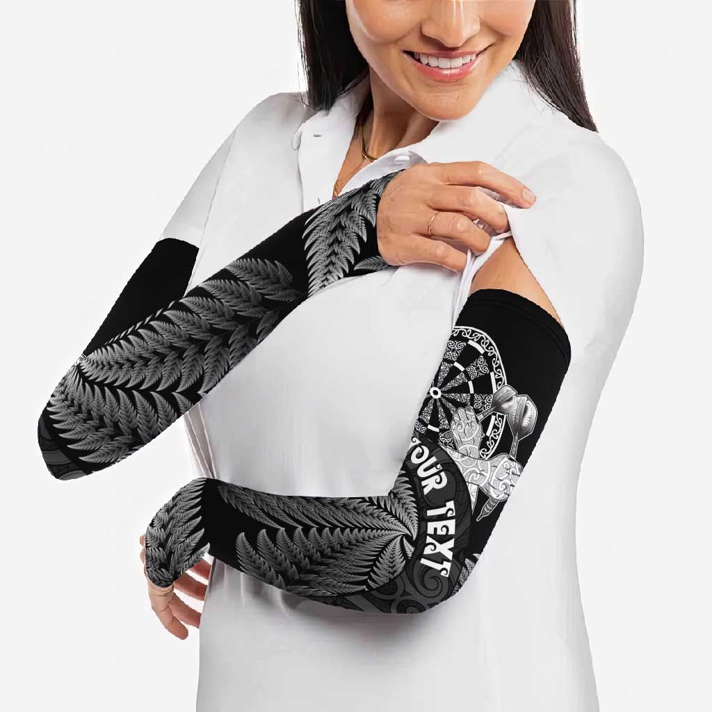 Personalised New Zealand Aotearoa Darts Masters Arm Sleeves Silver Fern and Maori Spirit - Polynesian Pride