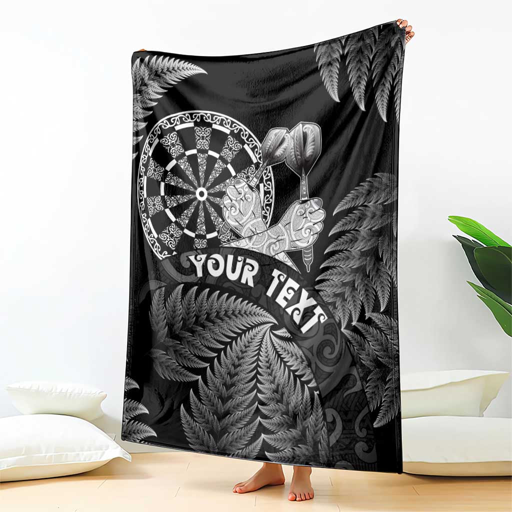 Personalised New Zealand Aotearoa Darts Masters Blanket Silver Fern and Maori Spirit - Polynesian Pride